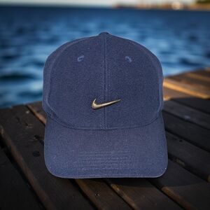 Vtg 90s Wool Nike Center Swoosh Strapback Hat